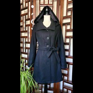 Liz Claiborne Hooded Button up Trench Coat (Size M)